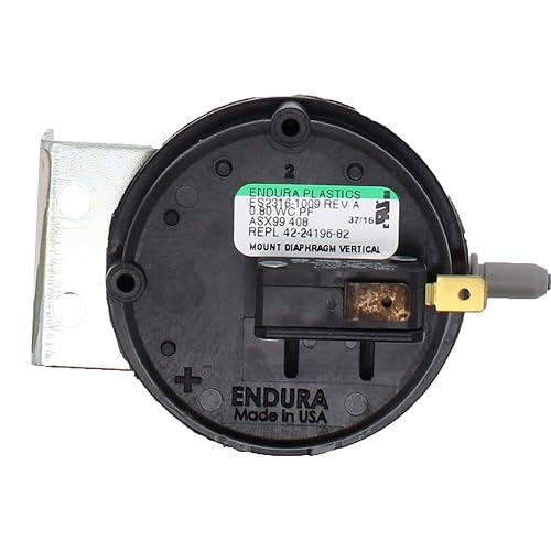 ClimaTek Interruptor de presión de aire de ventilación del horno - Reemplaza la parte King del clima Rheem Ruud # 42-24196-82, 42-24012-03,