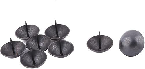 uxcell Metal Home Furniture Round Cap Thumb Tack Nail Decorativo Pushpin 1.181 x 0.984 in 8pcs Negro