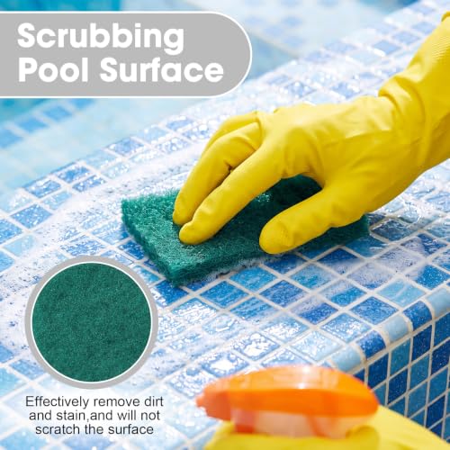 Image of Eccliy 40 Pcs Non Scratch Scrubbing Pad Reusable Kitchen Dish Scrubber Scouring Sponge Pads Multi Purpose for Kitchen Household Cleaning Supplies, 10 x 4 Inch (Green)