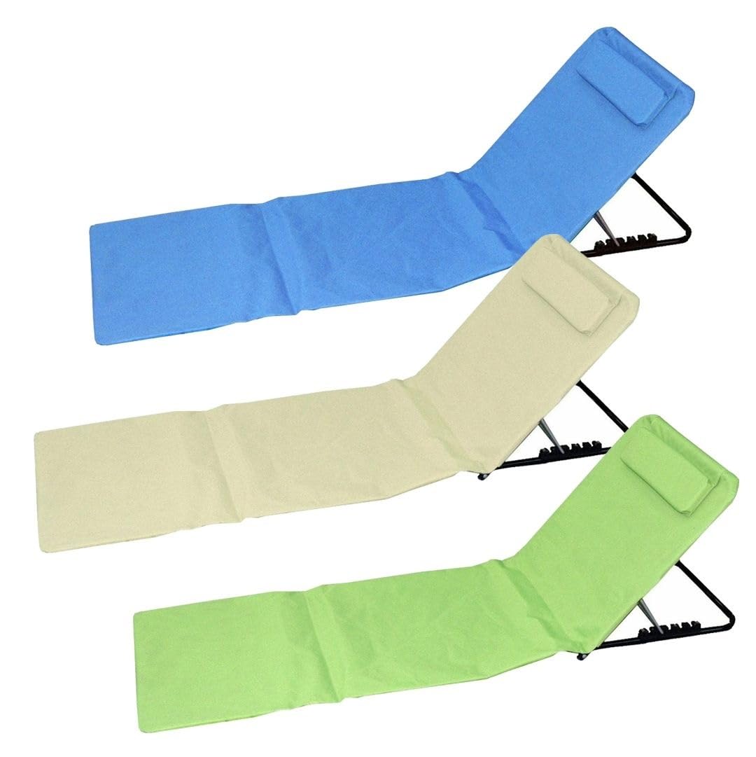 Stuoia Materassino Lettino Spiaggia PrendiSole Sedia Sdraio Telo Mare Cuscino Reclinabile 5 Posizioni Portatile Richiudibile Borsa Trasporto Tasca PortaOggetti Campeggio 145cm ASSORTITI (1PZ)