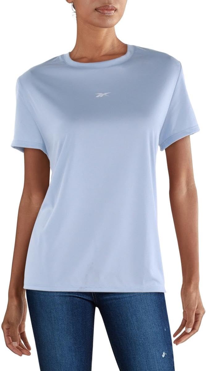 Womens Crewneck Logo Pullover Top Blue S