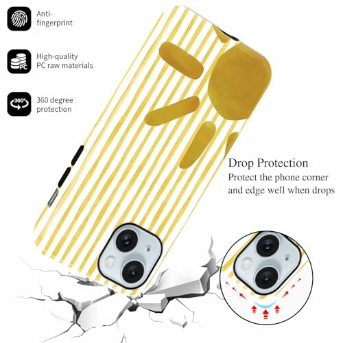 Coque iPhone 15 été à rayures en TPU et PC rigide antichoc - 5