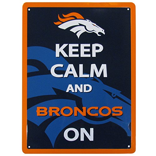 NFL Siskiyou Sports Fan Shop Denver Broncos Keep Calm Sign 12 inch Team Color