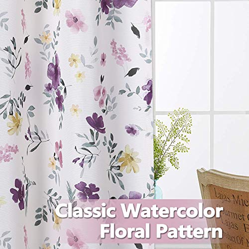 Haperlare Valances For Kitchen Windows, Watercolor Floral Farmhouse Window Treatment Decor Curtains Flower Leaf Pattern Valances For Kitchen/Living Room, 54" W X 15" L, Multicolor, One Panel #TOP5