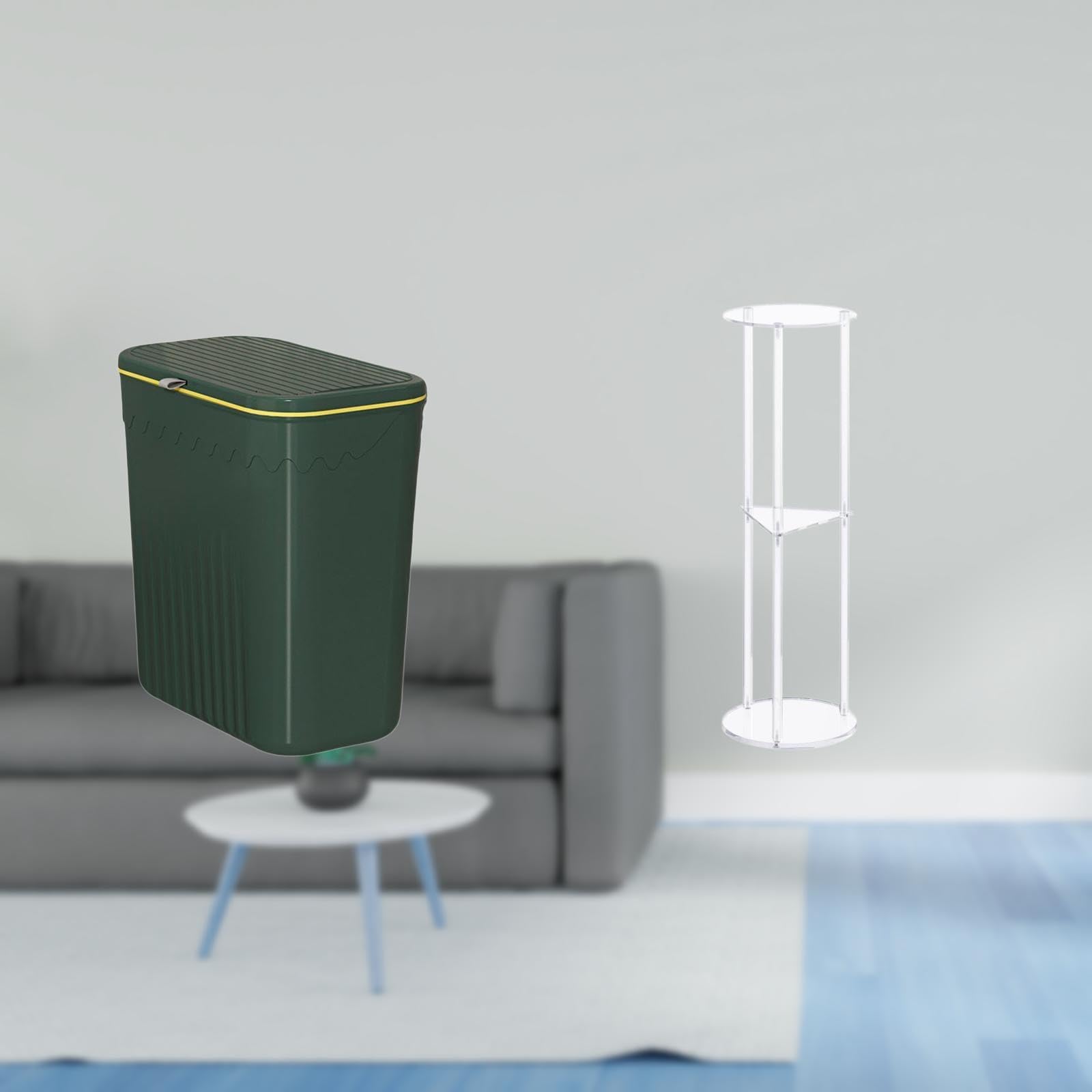 Enakshi®Space Saving Acrylic Trash Can Basket Holder for Kitchen Toilet Craft Room Office Balcony Small Drink Table DécorEasy Assembly|Household Supplies & Cleaning-image-20