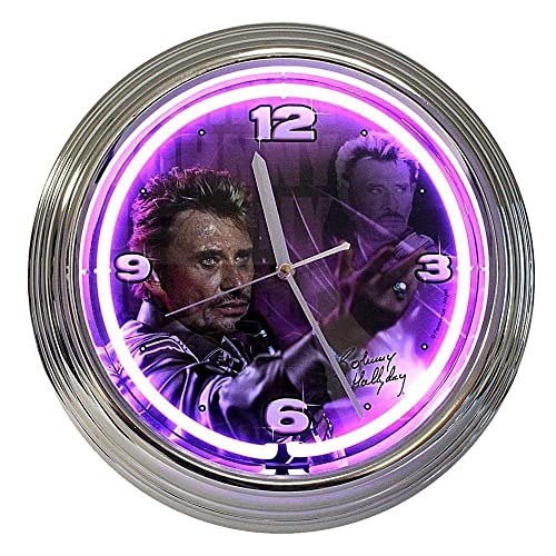 Johnny Hallyday - Pendule néon ROS 39 CM