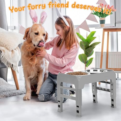 Airmx DB-G02 Elevated Dog Bowls Heights Adjustable Raised Dog Bowl Stand thumb #6