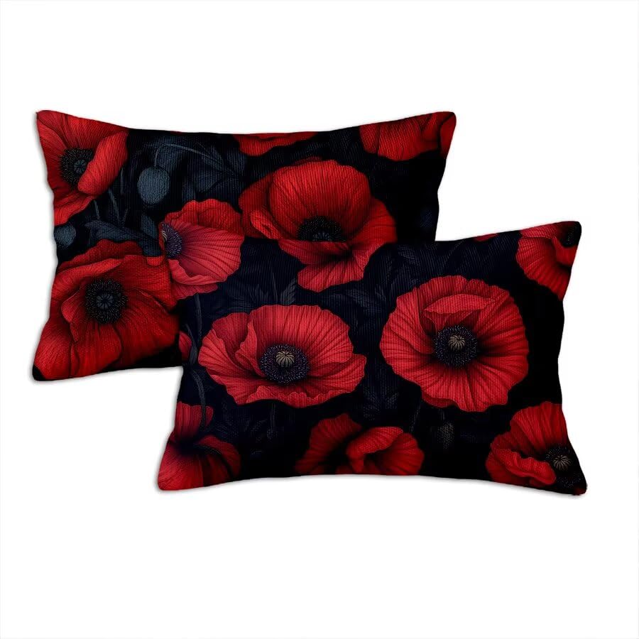 Housse coussin 50x70cm extérieur imperméable de qualité supérieure rouge