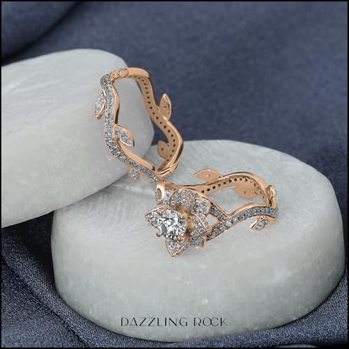 Dazzlingrock Collection 1.50 Cttw Round White Diamond Vintage Engagement Ring Set for Women in 14K Solid Gold3