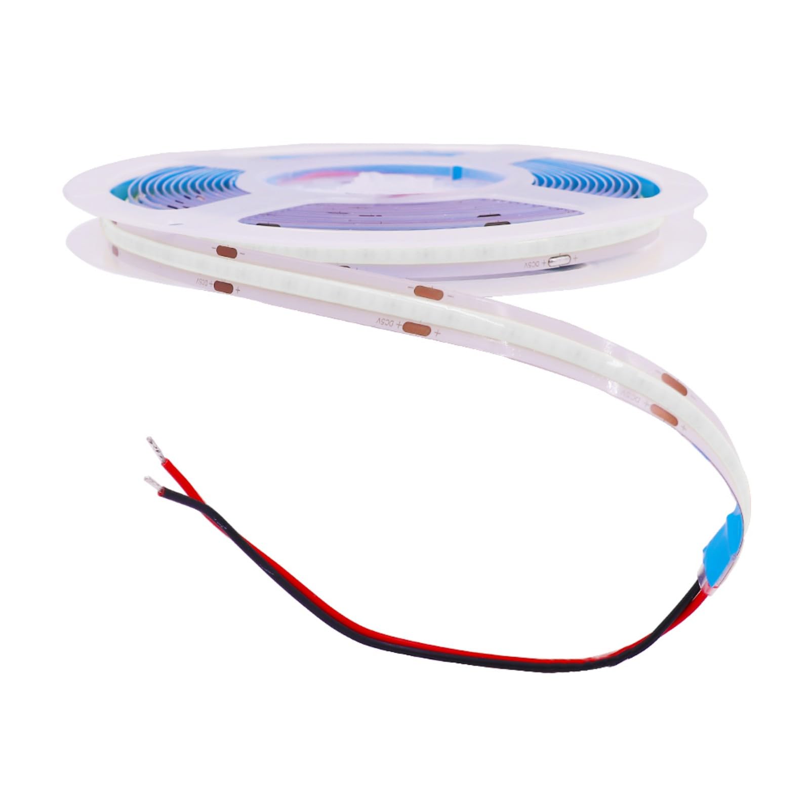 GQL Bare Wires 5V COB LED Strip with Self-Adhesive Tape, 320 LEDs/m Flexible Light Ribbon for Cabinet, Shelf, Home Kitchen Lighting DIY Commercial Decor
