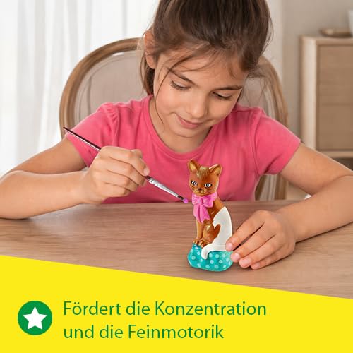 SES Creative 01218 Gips Gießen Bastelset Katze, Tier-Bastelset für Kinder, Diverse Farben – Ansicht 6