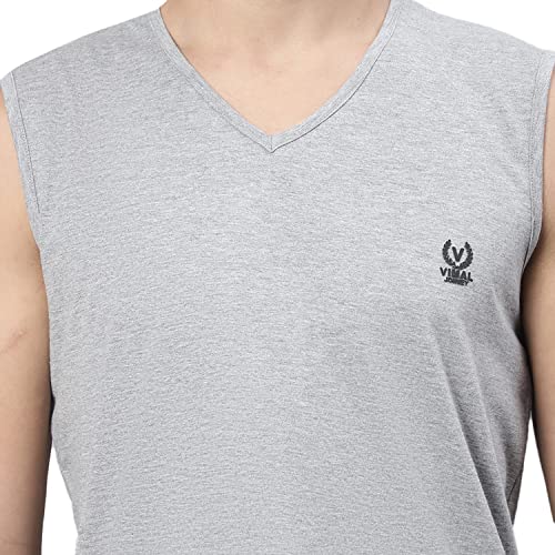 Image of Mack Jonney Regular Fit Cotton Solid Gym Vest for Men-V SL ANTHRA 01-P