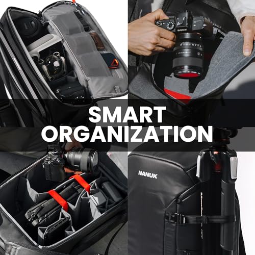 Image of NANUK N-PVD 35L Camera Backpack - Water-Repellent with Rain Cover, Fits 2-3 Cameras, Drone, Tripod, 16 inch Laptop Compartment, Carry-On Approved - For Photographers, Travel & Hiking - Black