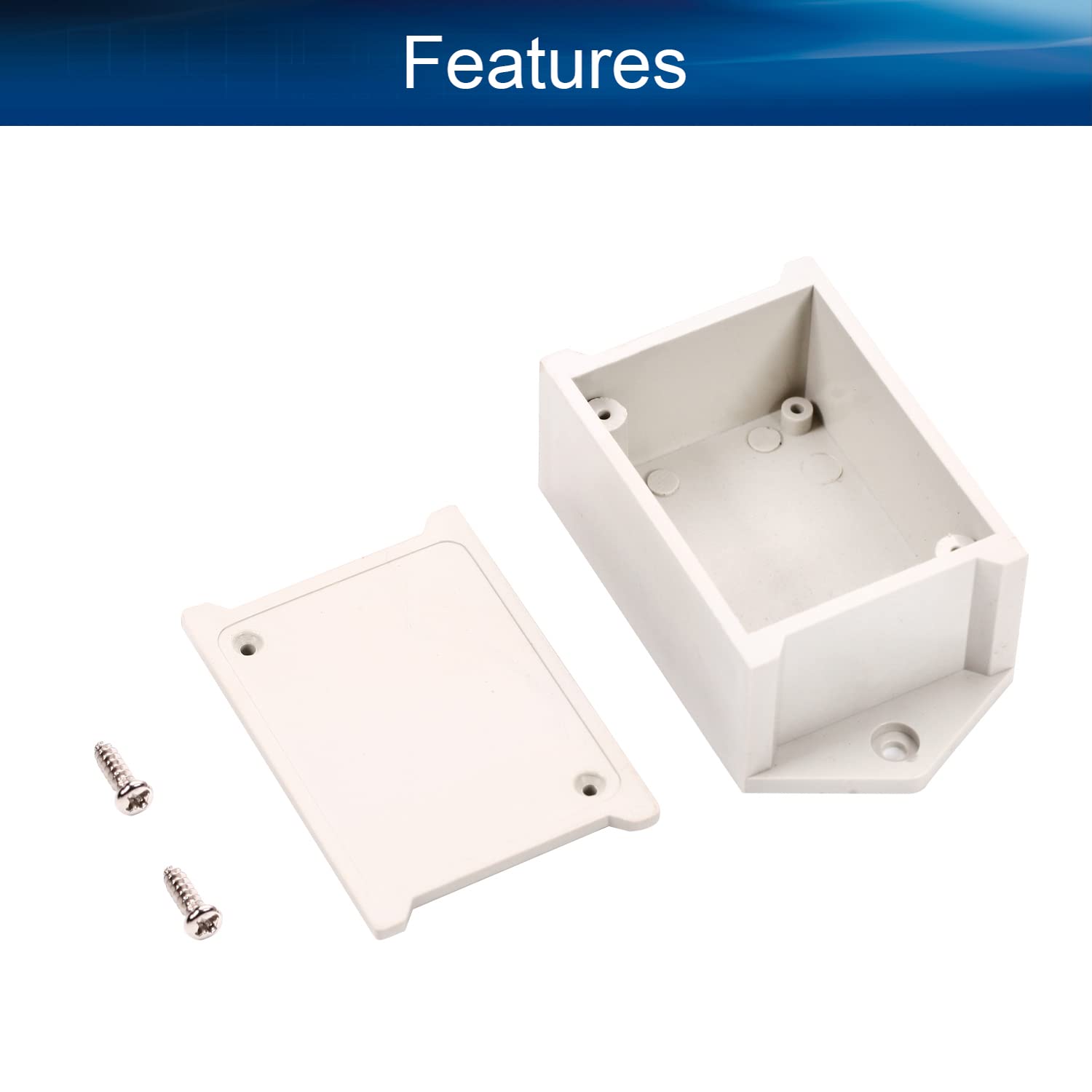 Bettomshin 5Pcs Dustproof Electronic Junction Box Plastic Enclosure Project Box with Ear for Electronic Projects ABS 2.12" x 1.54" x 1.08" Gray