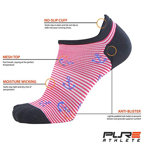 Image of Pure Athlete Running Socks - Best Athletic No Show for Men and Women - Low-Show Light Cushion
