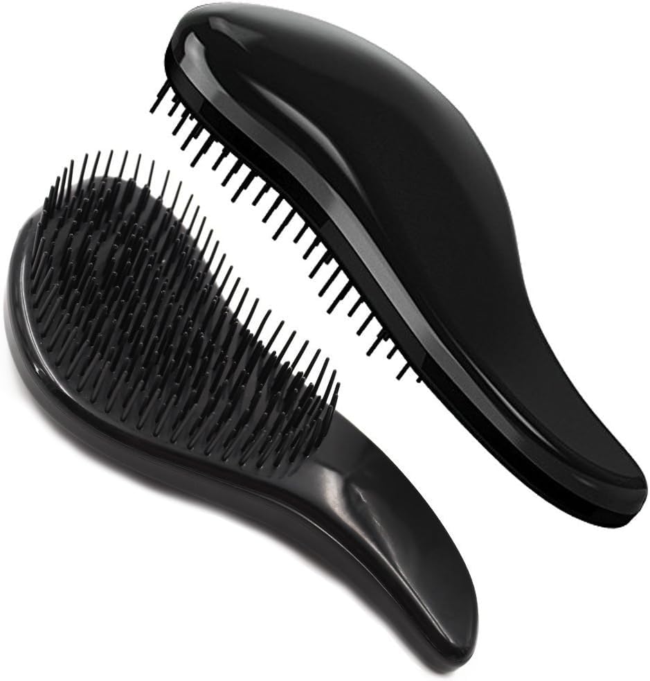 INOVERA (LABEL) Detangling Hair Brush for Women, Men, Adults - Detangler Hairbrushes - Knots Tangles Removal Brushes - Dry, Wet, Curly Hairs Comb (Black)