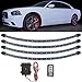 LEDGlow 4pc Red LED Wheel Well Fender Accent Neon Lighting Kit for Cars & Trucks - 6 Patterns - Music Mode - 24" Water Resistant Flexible Tubes - Includes Control Box & Wireless Remote
