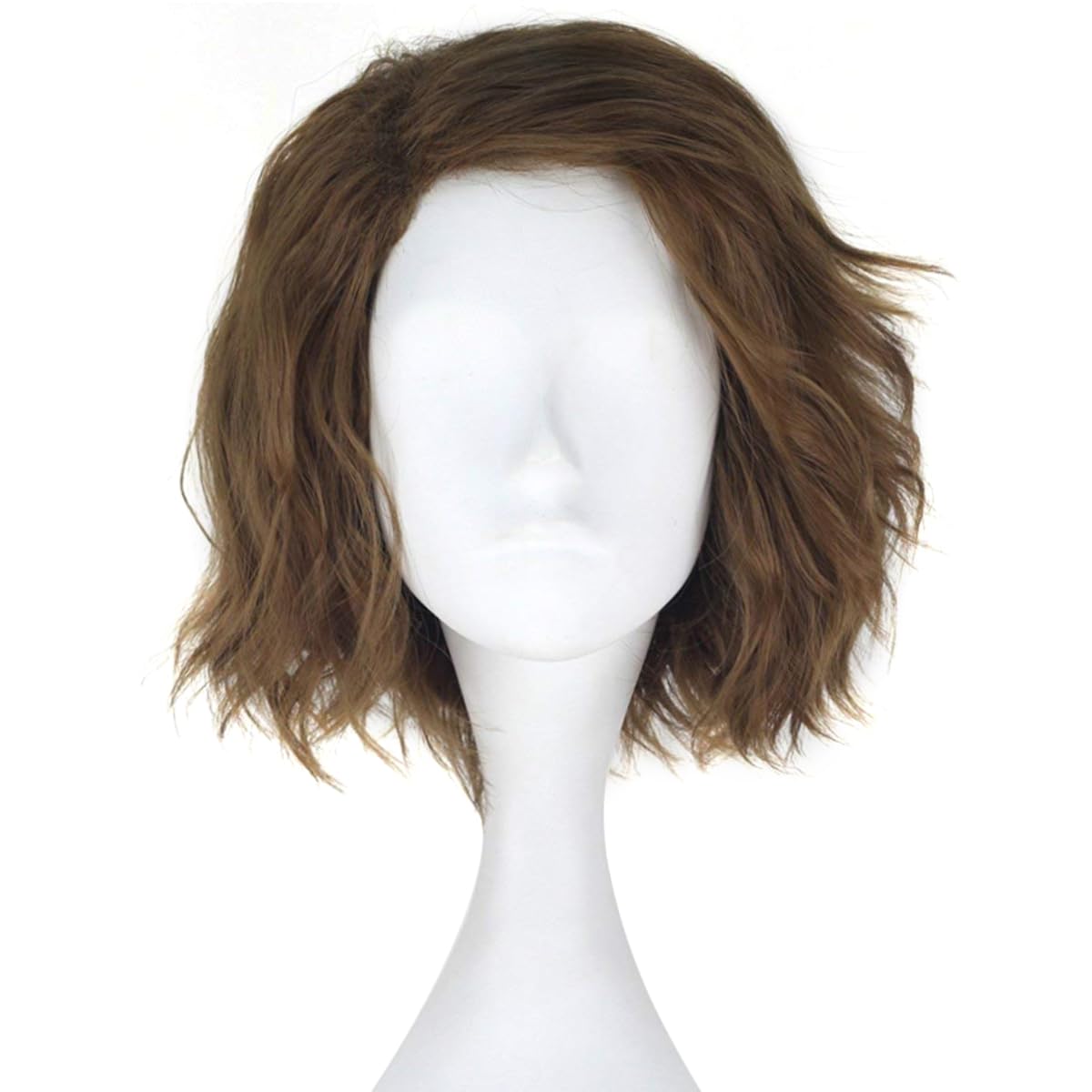 PORSMEER Men's Clown Joker Wig Curly Short Brown Wavy Cosplay Wig Halloween Costume Party Wigs Unisex, Brown-Joker - Image 2