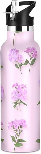 Miniatura 21 de Botellas de agua reutilizables con tapa de boquilla a prueba de fugas, diseño de girasol neutro de doble pared, aislamiento al vacío, a prueba de