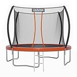 LeJump 10Ft Trampoline,Outdoor Games Recreational Big Trampoline with Enclosure Net & Ladder, Backyard Games for Adults & Kids Toy (Orange, 10FT)