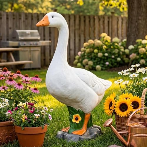 Figurine animale en résine résistante aux intempéries oie