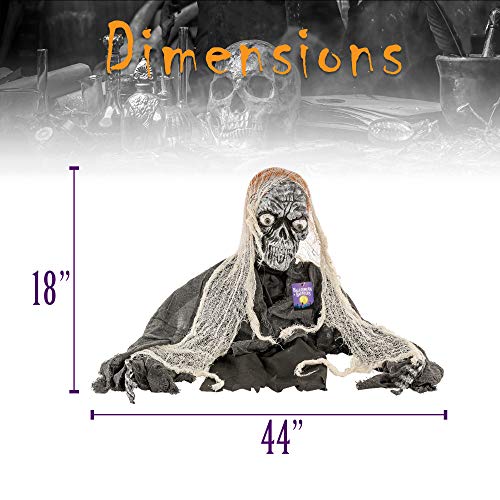 Buy Halloween Haunters Animated Skeleton Groundbreaker with Strobe Light Moving Zombie Skull Man
