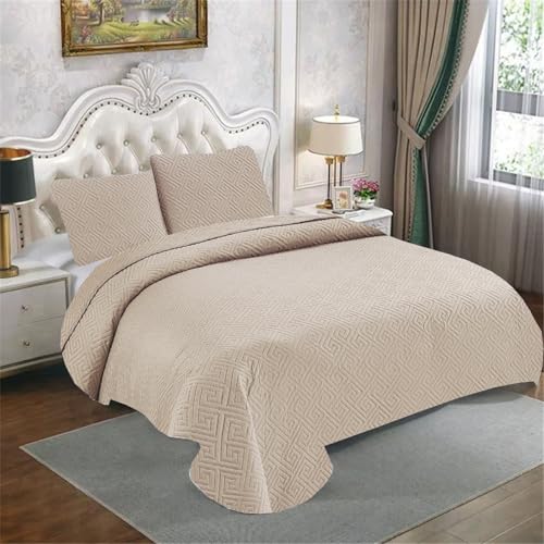 GREATOYAR Colcha Ligera Reversible de Poliéster, Colcha para Primavera y Verano, 180x260cm, Hui Beige