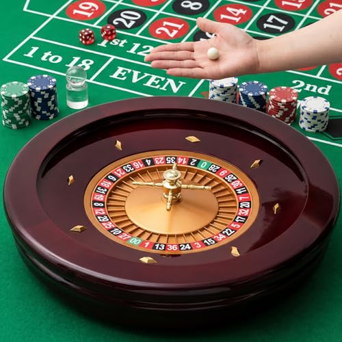 Leyndo 20 Inch Wooden Roulette Wheel with 4 Roulette Balls Casino Grade Precision Bearings Roulettes Wheel Turntable Leisure Table Games for Home Professional Use Night Party Game(Grand Master) - Thumbnail 5