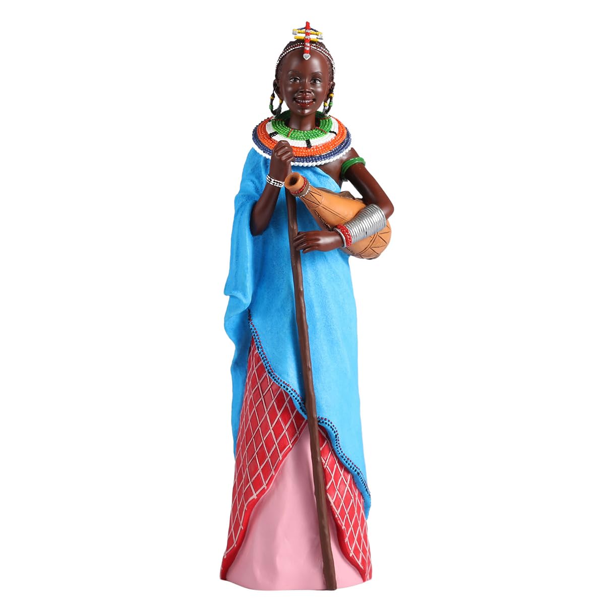 Figura Decorativa Mujer Africana Resina 26 cm