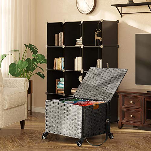 Greenstell File Cabinet with 20 Hanging Filing Folders, Mobile File Cabinet for Home Office, Decorative Organize, Under Desk Rolling Office File Cabinet for Legal Letter Size, Easy to Assemble Grey - Image 8