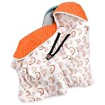 Aolso Baby Car Seat Blanket, Baby Wrap for Babies with Holes for 5-Point Harness Straps, Swaddle Blanket with Hood for Newborn Fit for Car Seat, Pushchair, Pram, Buggy (87 x 83cm)