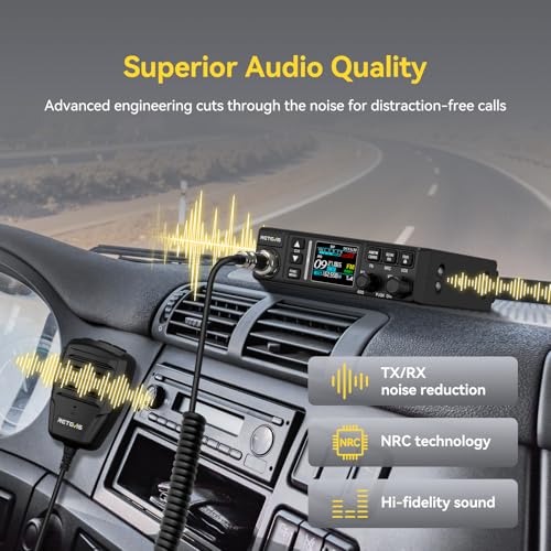 Image of Retevis MB3B CB Radio Kit with Antenna, NRC Noise Cancellation, Long Range CB Mobile Radio, WX Channel, Brightness Color LCD, AM /FM, 12V /24V, EMG Channels 9 /19 Radios for Long Haul Trucker Off-Road