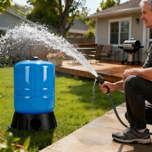 9gallon Water Pressure Tank For Well Systems & Water Heater Vertical Bladder Tank for 30/50 | 40/60 | 50/70 Switch Heavy Diaphragm Tank with & Drinking Liner for Home Domestic Water Supply (9GAL)