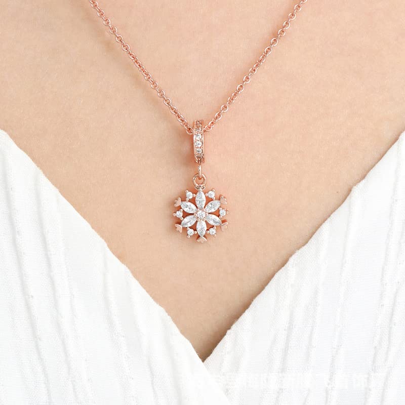 Plated American Diamond Studded Pendant Necklace Chain, Stylish Gift