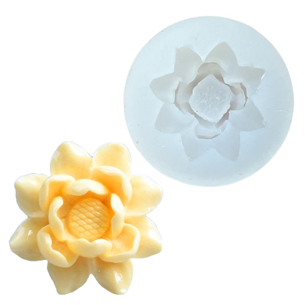 Small Lotus Flower Mould Sillicone for Candle Making Molds Resin Art and Craft Topping Moulds Chocolate Cake Decorations-image-40