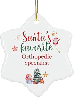 Santa's Favorite Orthopedic Specialist Christmas Ornament - Gifts for Bone Specialist Orthopedic Surgeon Musculoskeletal Specialist Orthopedic Doctor - 3-Inch Ceramic Snowflake