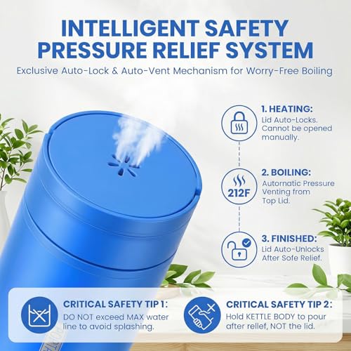 Image of Portable Electric Kettle For Travel, 120V, 450ml, 4 Temperature Control