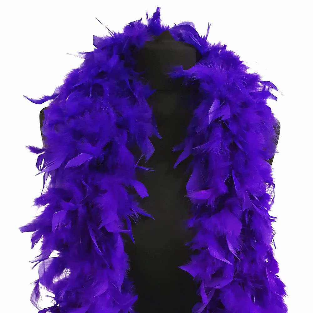 Feather Boa 80g 180cm Soft Turkey Feathers Fluffy Long Boas for Women Hen Party Fancy Dress Costume Burlesque Dance Showgirls 1920s Gatsby Flapper Halloween Christmas Photo Props (Purple)