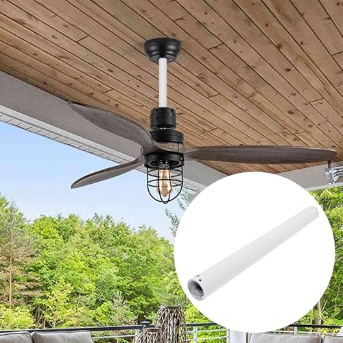 Image of 12 Inch Ceiling Fan Extension Rod, 1 Inch Outside Diameter Not Threaded Ceiling Fan Downrod, White