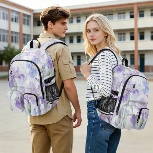 Mochila de viaje de iris morado para evitar el desorden diario 7