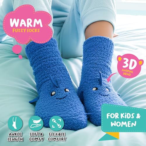 Image of POPCRAZE Novelty Fuzzy Animal Socks Plush Cozy Crew Slipper