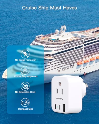 US to Australia New Zealand Power Plug Adapter, Australia Travel Adapter with 2 Outlets 3 USB Ports(2 USB C), Type I Plug Adapter for USA to Australian AU China Argentina Fiji, 2 Pack - Image 6