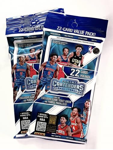 (2) 2023-24 Panini Contenders Basketball 22 Card Jumbo Value Packs - 2 Packs - 44 Basketball Cards