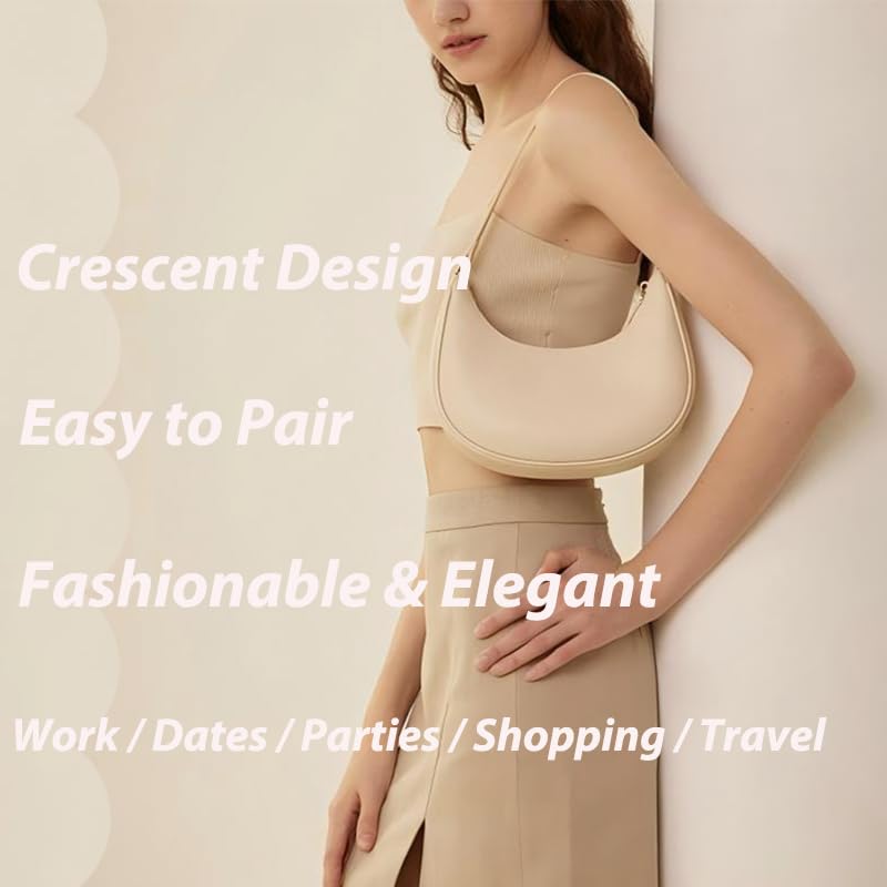 Crescent Bags For Women Underarm Shoulder Bag with Detachable Long Strap Vegan Leather Crossbody Bags3