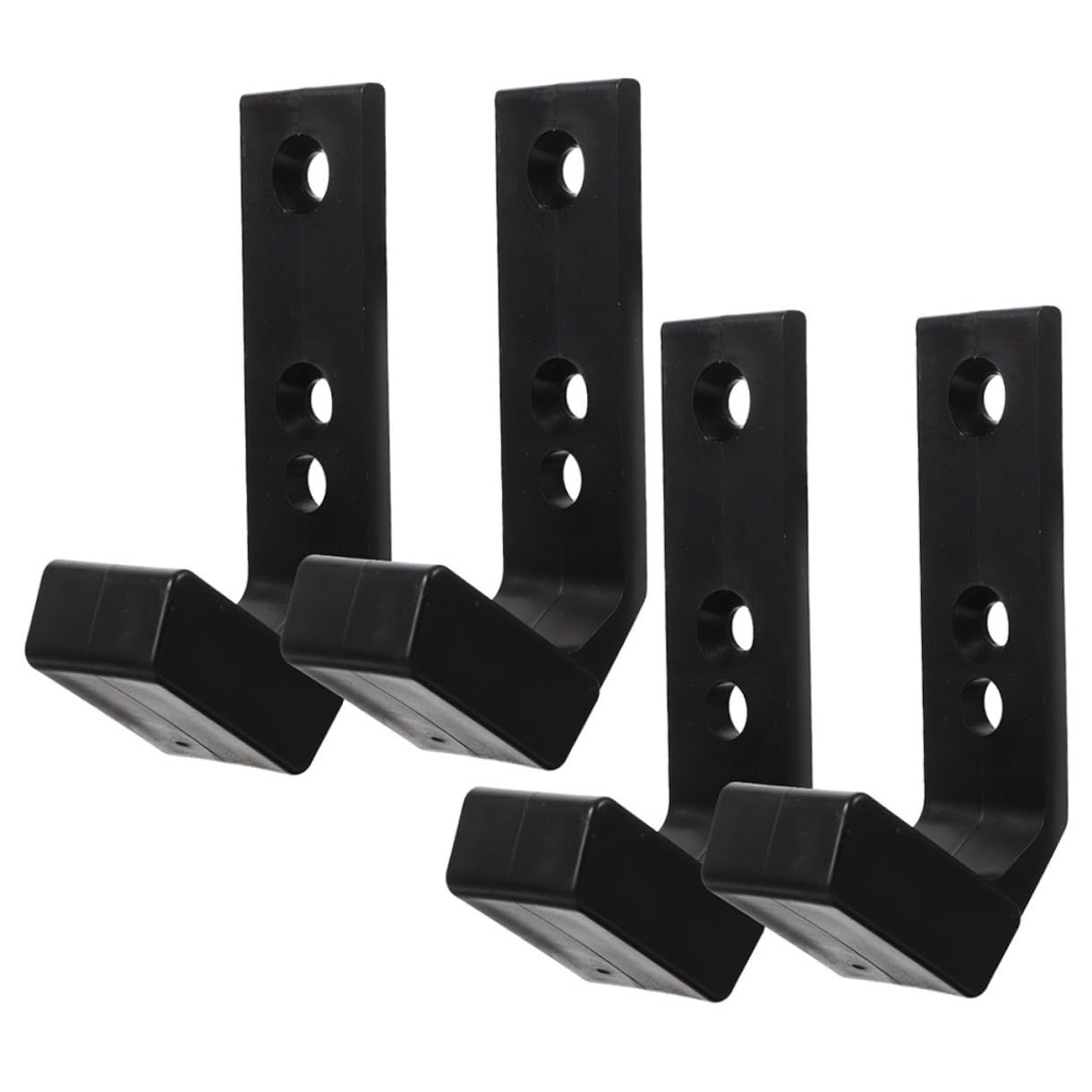 Beavorty Porta Bilanciere da Muro in PC Nero, Supporto per Pesi Palestra Leggero e Facile da Installare, Set 4 Pezzi per Garage Gym e Uso Commerciale