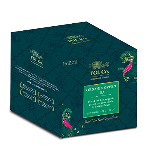 Image of TGL Co. Organic Green Tea (16 Tea Bags) | Refreshing Aroma | Supports Blood Circulation | Aids Digestion | Rich in Antioxidants | Immunity Booster (Pack of 2)
