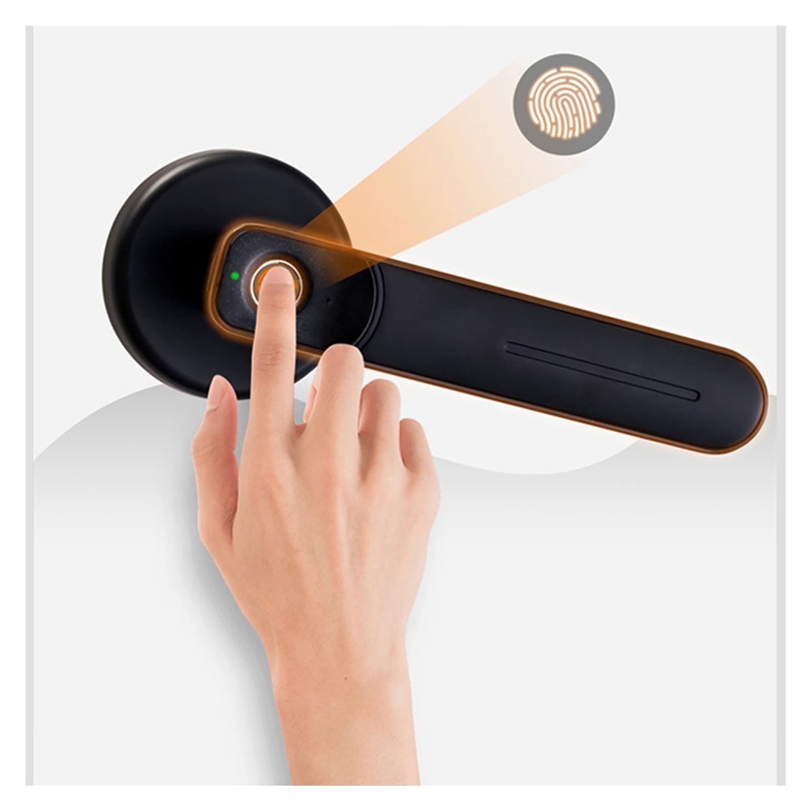 CVFRDD Smart Door Knob, Fingerprint Handle Key Door Lock for Room Office Smart Lever Knob Zinc Alloy Keyless Entry Door Handle