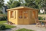 Alpholz 5-Eck Gartenhaus Monica Royal Gartenhaus aus Holz in Pinie, Holzhaus mit...