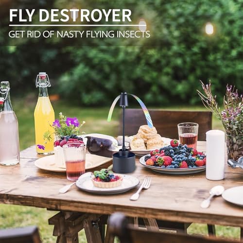 Fã de mosca ao ar livre, fãs de mosca | Glat Away Spinner com luz - Fã de Alta eficiência à prova de