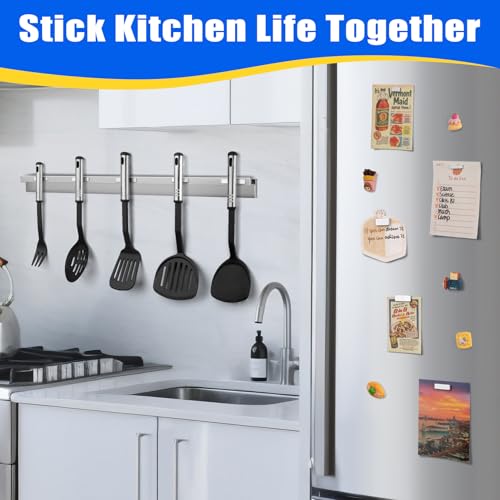 Image of FINDMAG Strong Bar Magnets with Adhesive Backing, 6 Pack, 60x10x5mm | Heavy duty adhesive magnets with a thick bar profile; for cabinet doors, shower door repairs, toolboxes and workshop fixtures